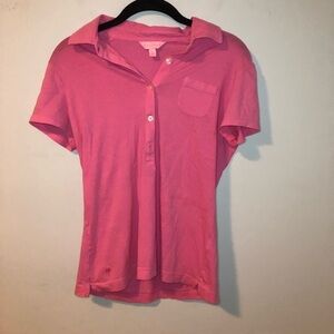 Lilly Pulitzer Pink Polo Short Sleeve Top Size S
